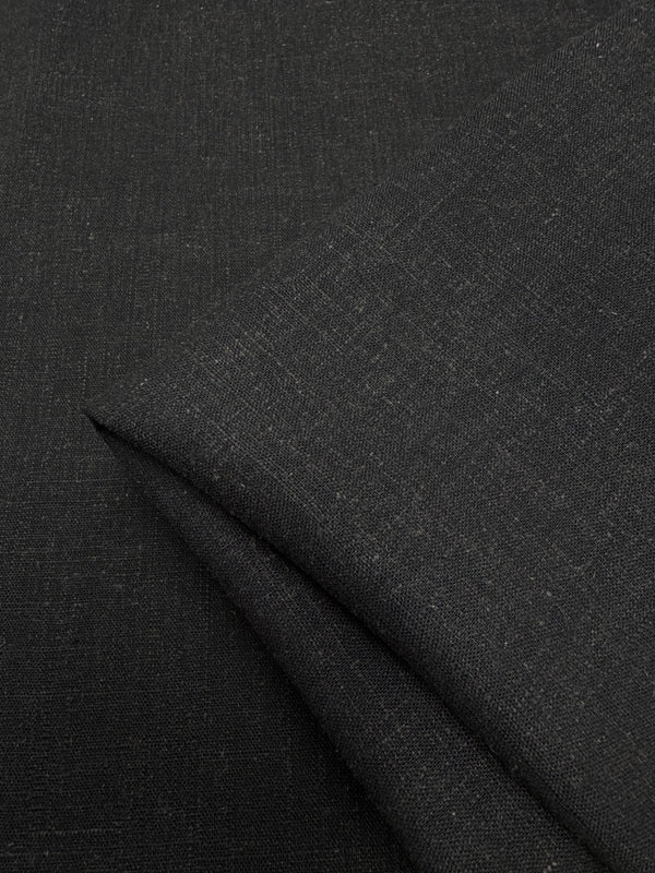 Linen Blend  - Pirate Black - 132cm