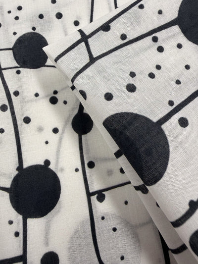 Cotton Voile - Mono Scribble - 145cm