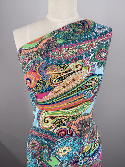 Printed Lycra - Rainbow Paisley - 150cm