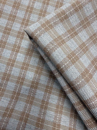 Pure Linen Twill - Driftwood Check - 153cm
