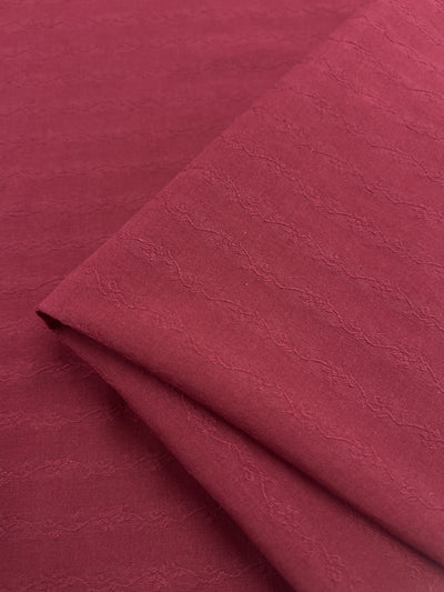 Textured Cotton - Red Plum - 145cm