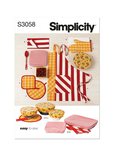 Pattern - Simplicity - S3058 - Apron in One Size and Kitchen Accessories
