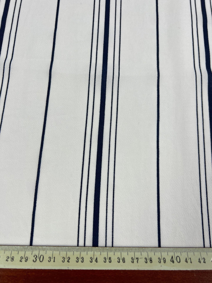 Designer Polyester - Railroad Stripe - 145cm - Super Cheap Fabrics