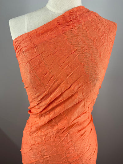 Textured Lace - Coral - 145cm - Super Cheap Fabrics